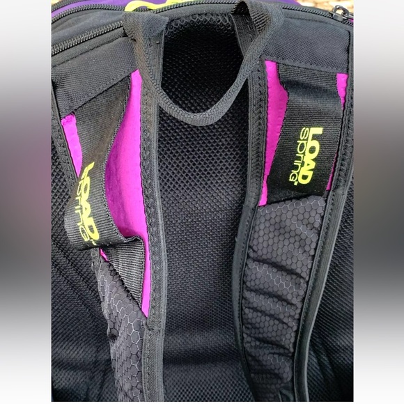 ADIDAS EXCEL V BACKPACK Flash Pink Rich Purple Solar Yellow Tech Friendly 18” - Picture 6 of 16